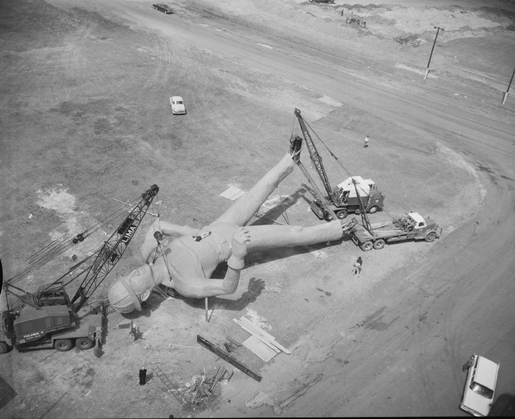 Tulsa's Golden Driller in 1966